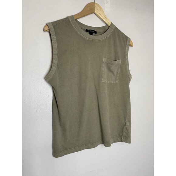 Forever 21 Women's Small Olive Green Cotton Sleeveless Pocket Tank Top - Picture 2 of 5